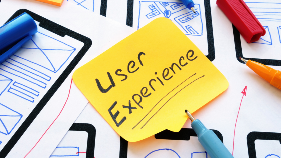 User experience written on a notepad